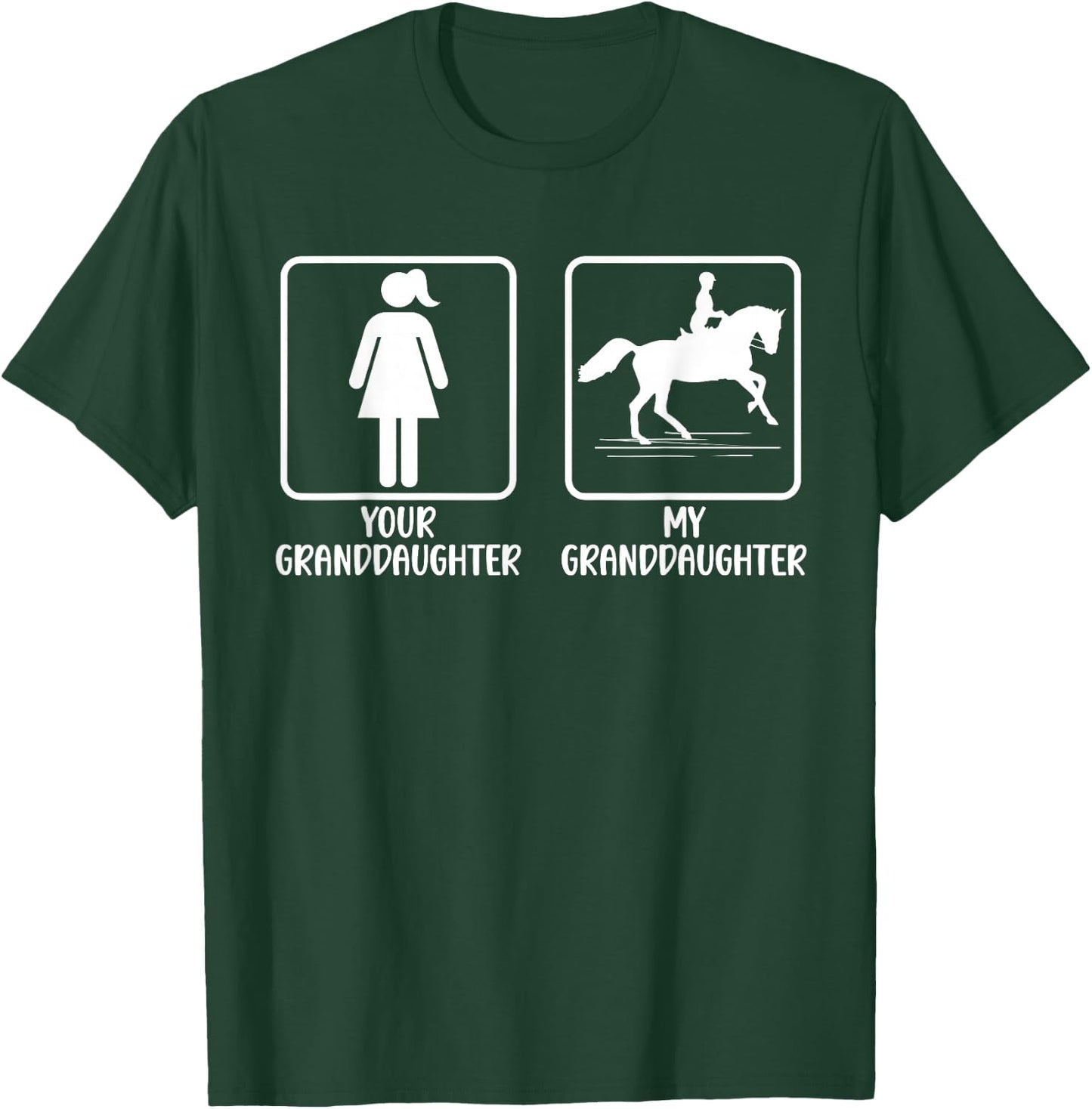 My Granddaughter Horse Show Grandma Equestrian Grandmother T-Shirt - T-Shirt | Forest