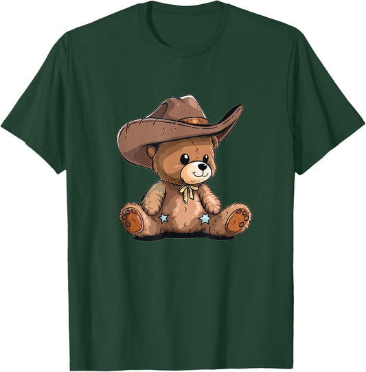 Cute Cowboy Teddy Bear T-Shirt - T-Shirt | Forest