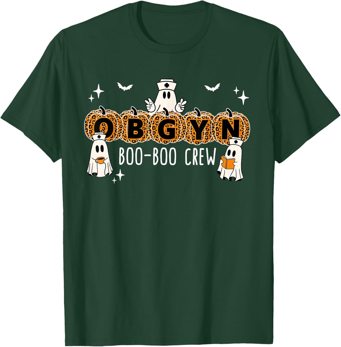 OBGYN Boo Boo Crew Obstetrics Nurse Ghost Pumpkin Halloween T-Shirt - T-Shirt | Forest
