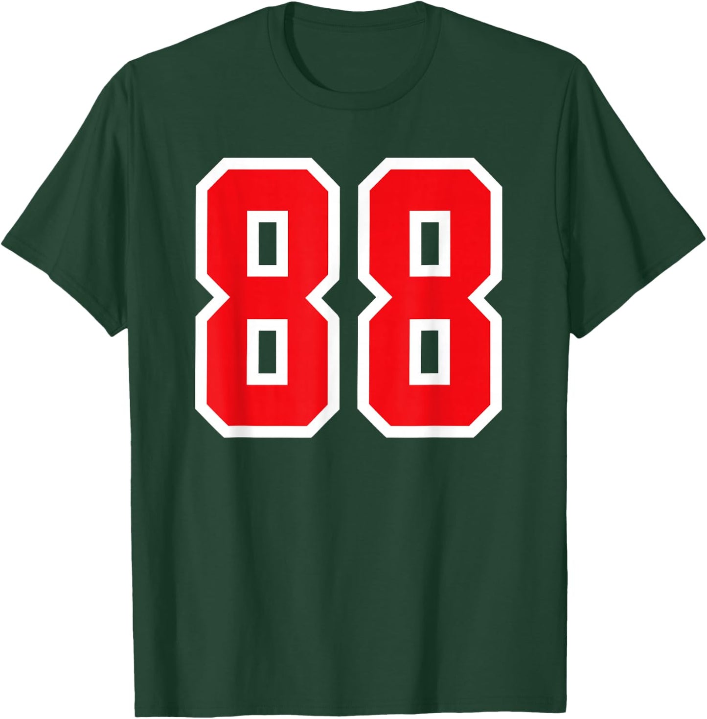 White Red Sports Team Number #88 T-Shirt - T-Shirt | Forest