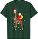 Funny Santa Giraffe Christmas Pajama Gift Women Kids T-Shirt - T-Shirt | Forest