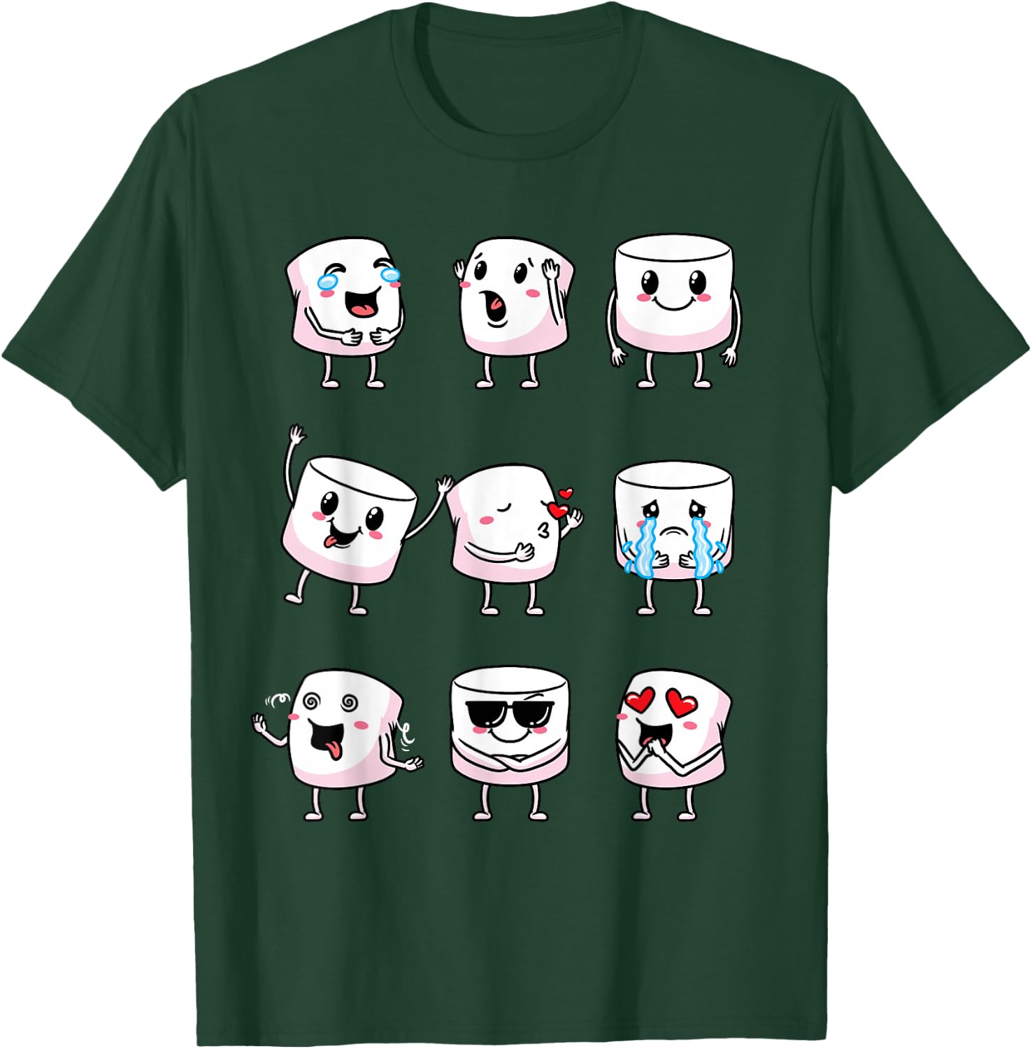 Marshmallow Designs Camper Camping Men Women T-Shirt - T-Shirt | Forest