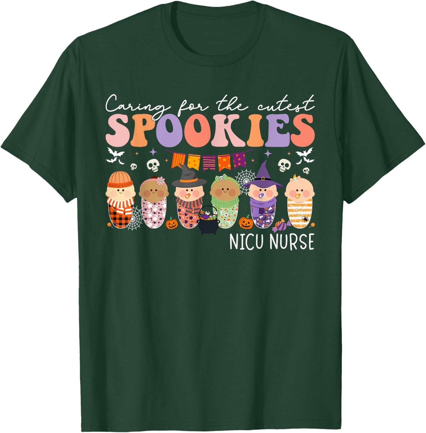 Caring For The Cutest Little Spookies NICU Nurse Halloween T-Shirt - T-Shirt | Forest
