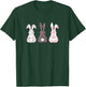 Cute Pink Leopard Plaid Flower Happy Easter Bunny Rabbit T-Shirt - T-Shirt | Forest