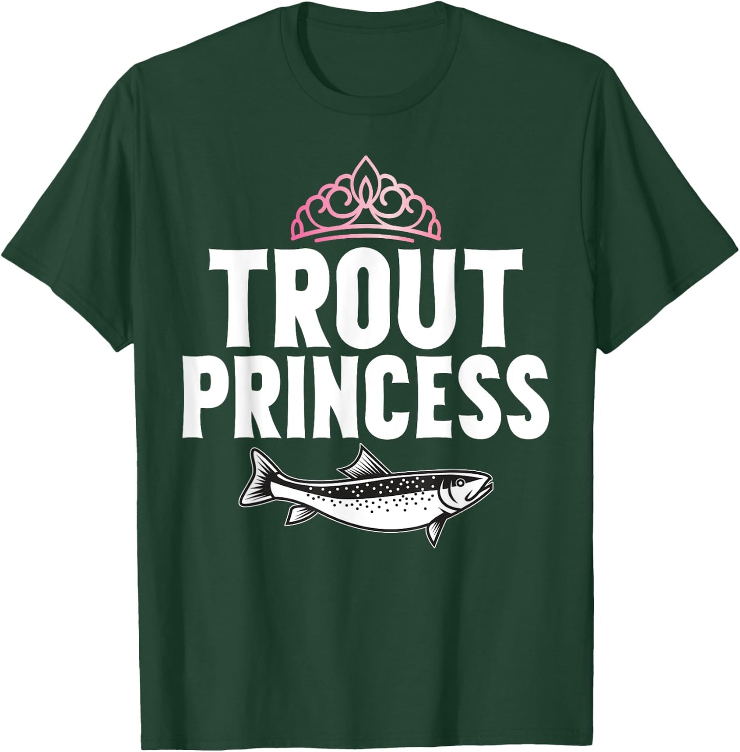 Trout Gifts Trout Princess Trout - Women's Fishing - Black - Small - - Short Sleeve - Classic Fit - Polyester 100% - Imported T-Shirt - T-Shirt | Forest