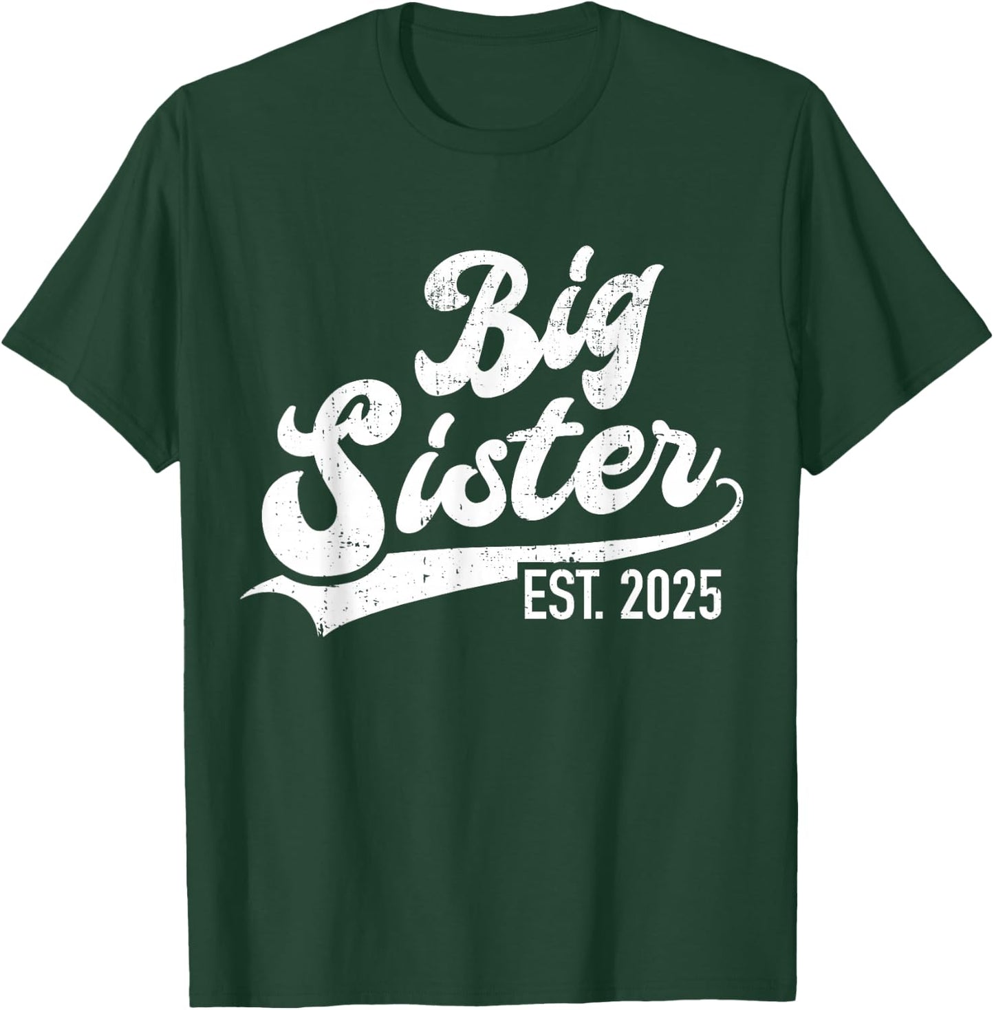 Big sister est. 2025 rainbow for baby announcement T-Shirt - T-Shirt | Forest