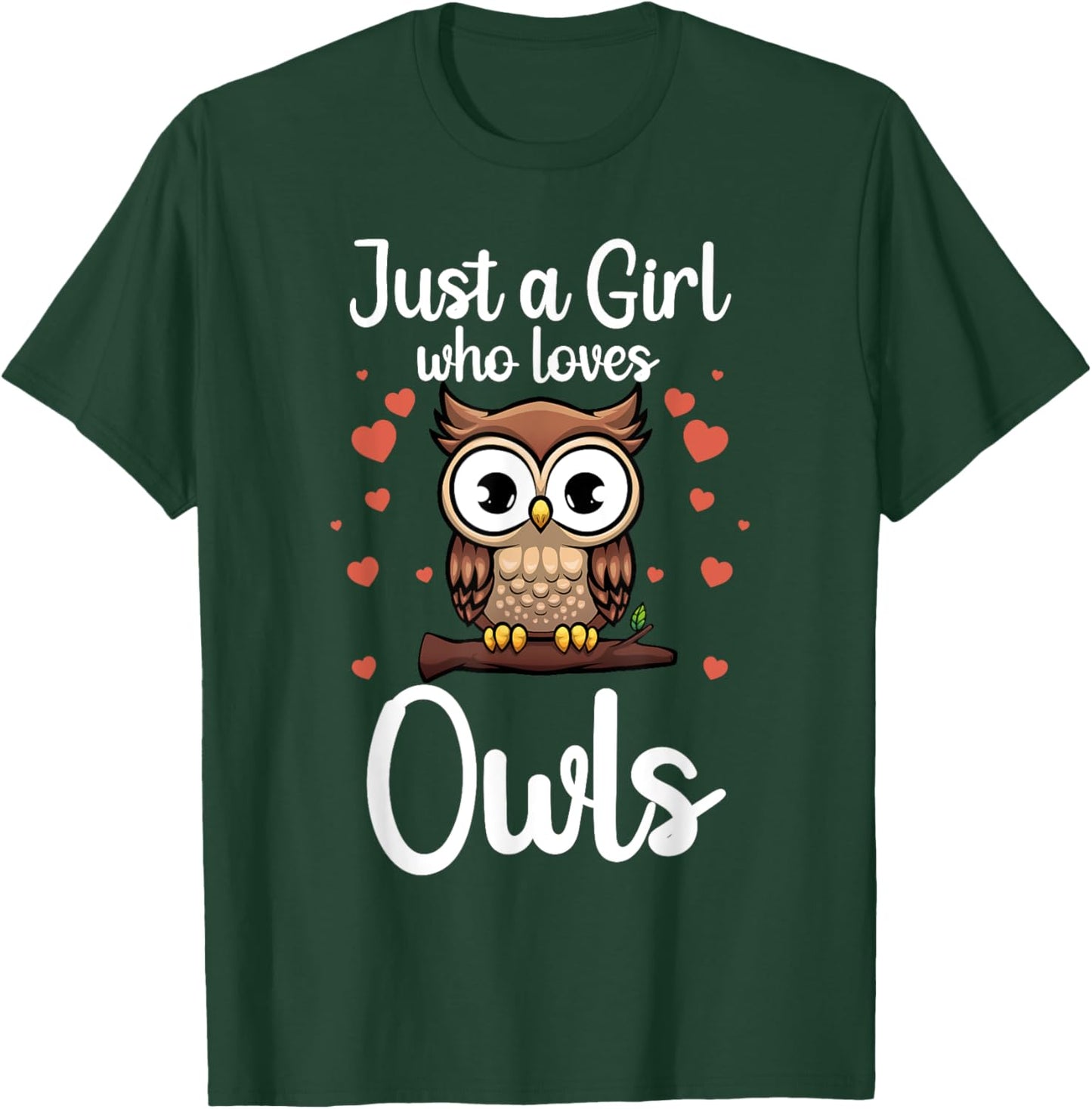 Funny Owl Design Girls Nocturnal Bird Owl Lovers T-Shirt - T-Shirt | Forest