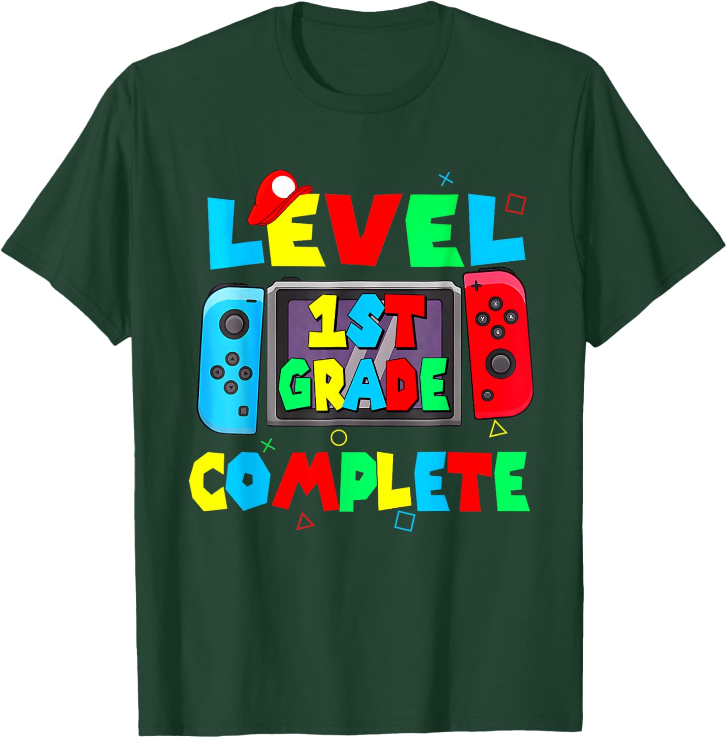 Level 1st grade complete last day of school video game T-Shirt - T-Shirt | Forest