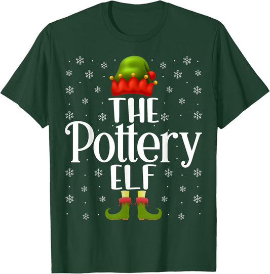 The Pottery Elf Funny Ceramics Artist Clay Pottery Christmas T-Shirt - T-Shirt | Forest