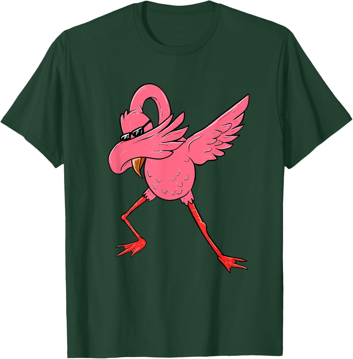Dabbing Flamingo - Cute Flamingo Zoo Animal T-Shirt - T-Shirt | Forest