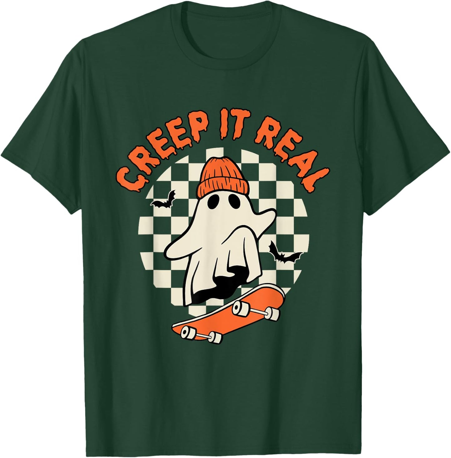 Vintage Retro Halloween Creep It Real Ghost Boy Fall Season T-Shirt - T-Shirt | Forest