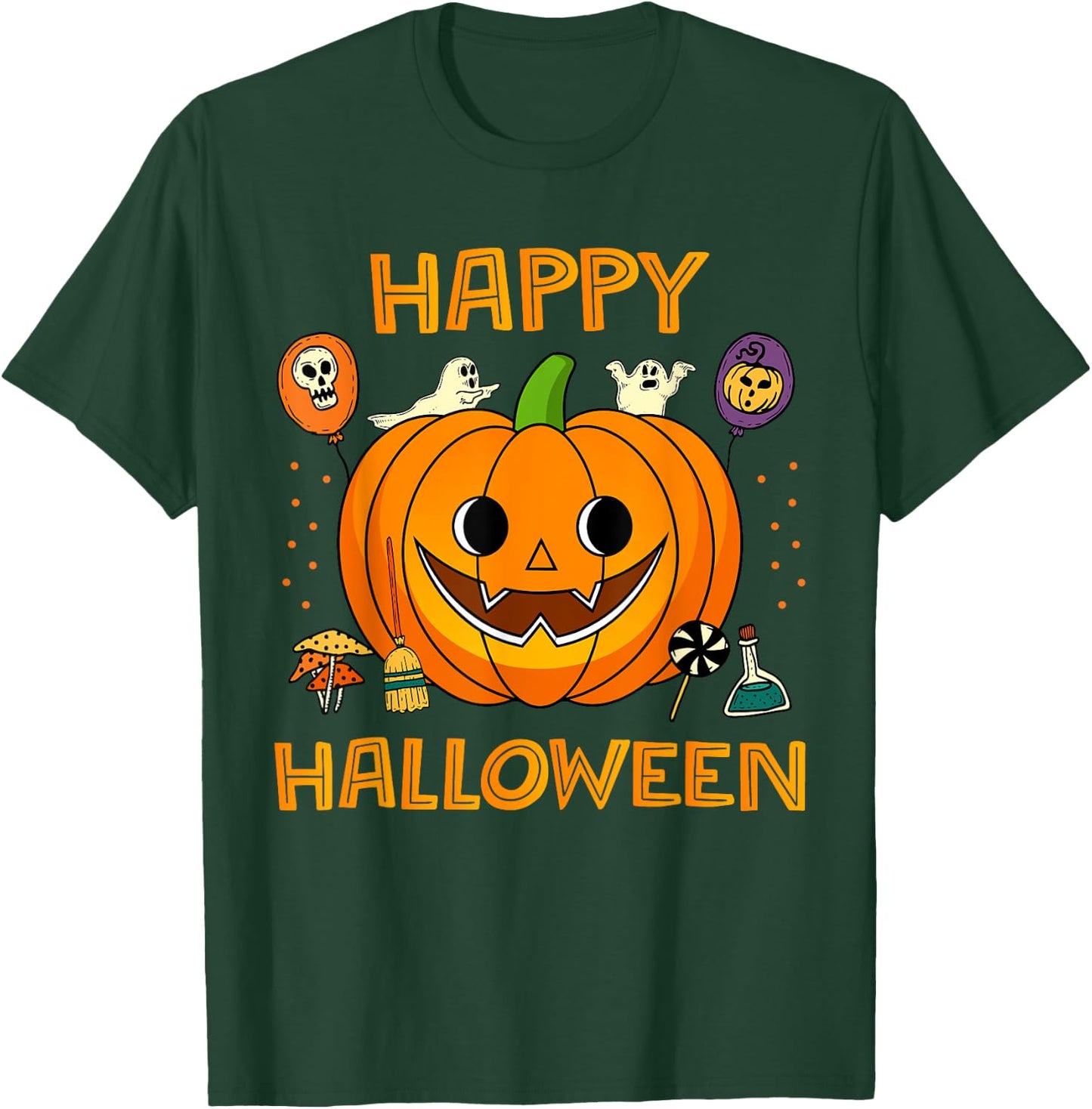 Trick Or Treat Halloween Funny Pumpkin Happy Halloween T-Shirt - T-Shirt | Forest