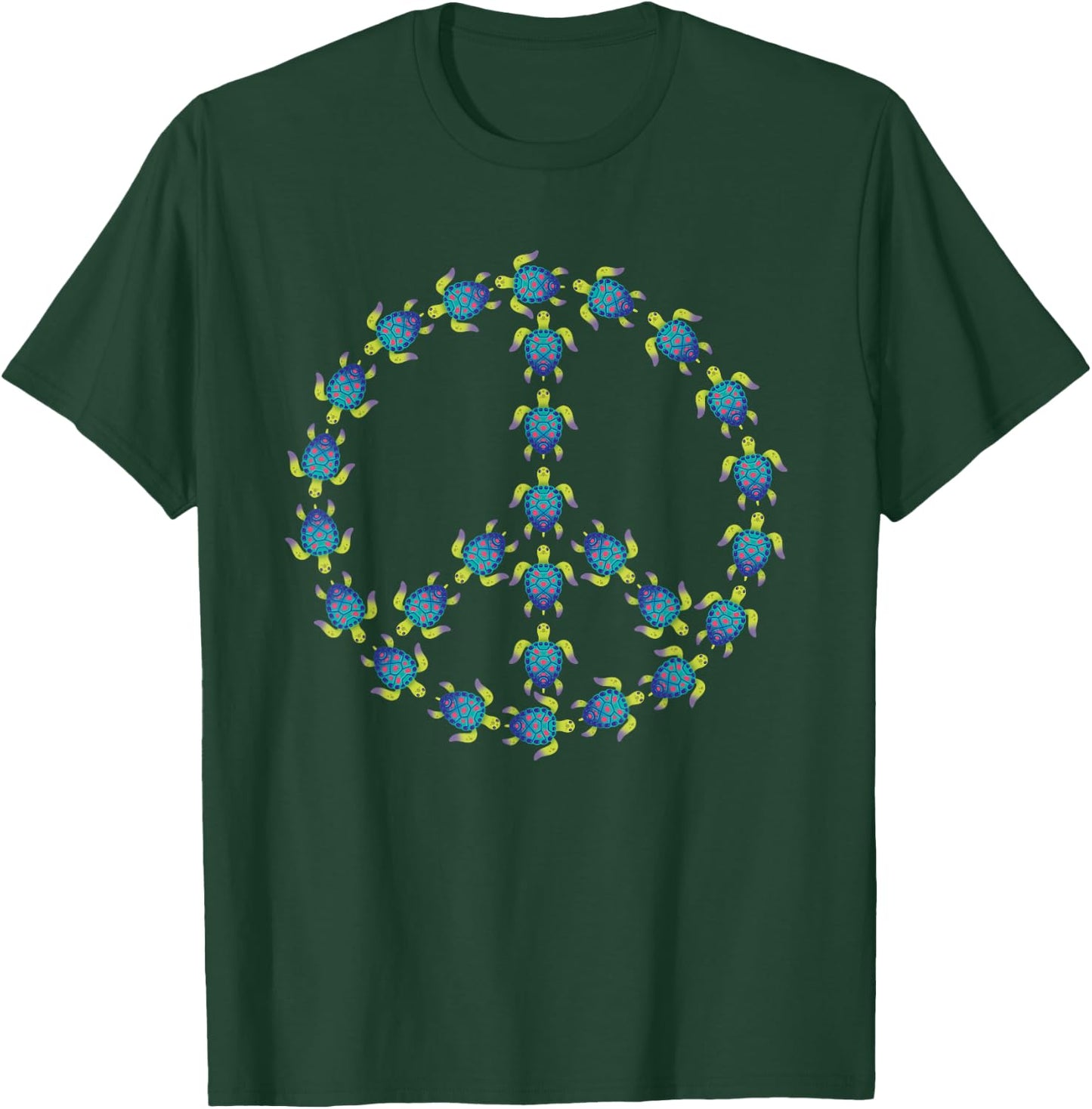 Peace Turtles Turtle Peace Symbol Sea Life Peace Advocate T-Shirt - T-Shirt | Forest