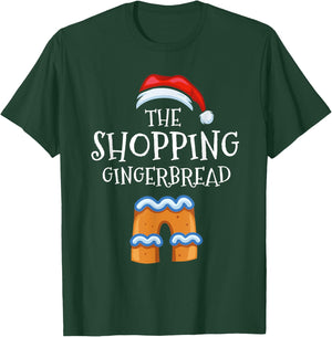 Shopping Gingerbread Family Matching Group Christmas Gift T-Shirt - T-Shirt | Forest
