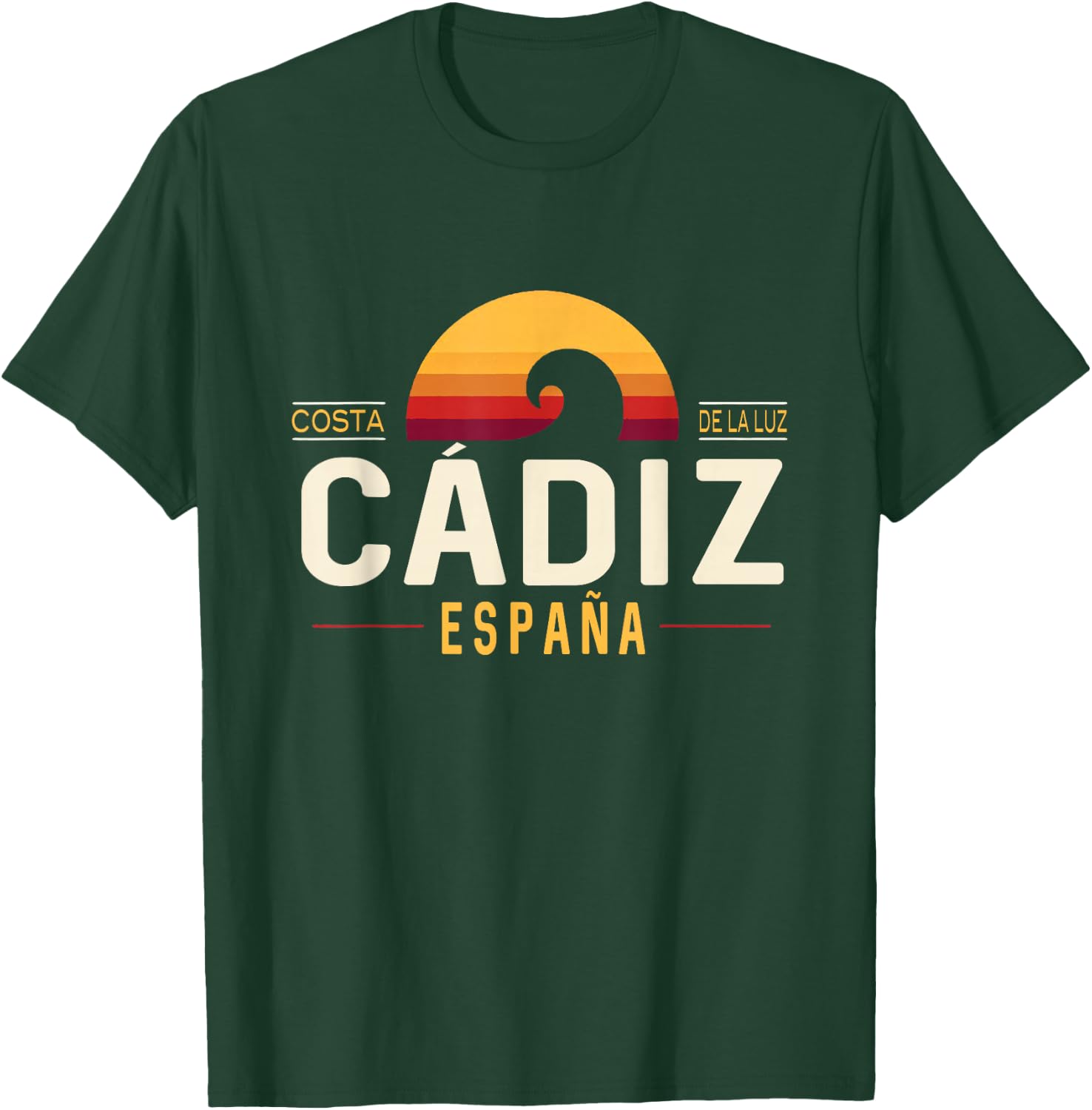 Cadiz Spain | Cádiz Costa de la Luz España Retro Wave Logo T-Shirt - T-Shirt | Forest