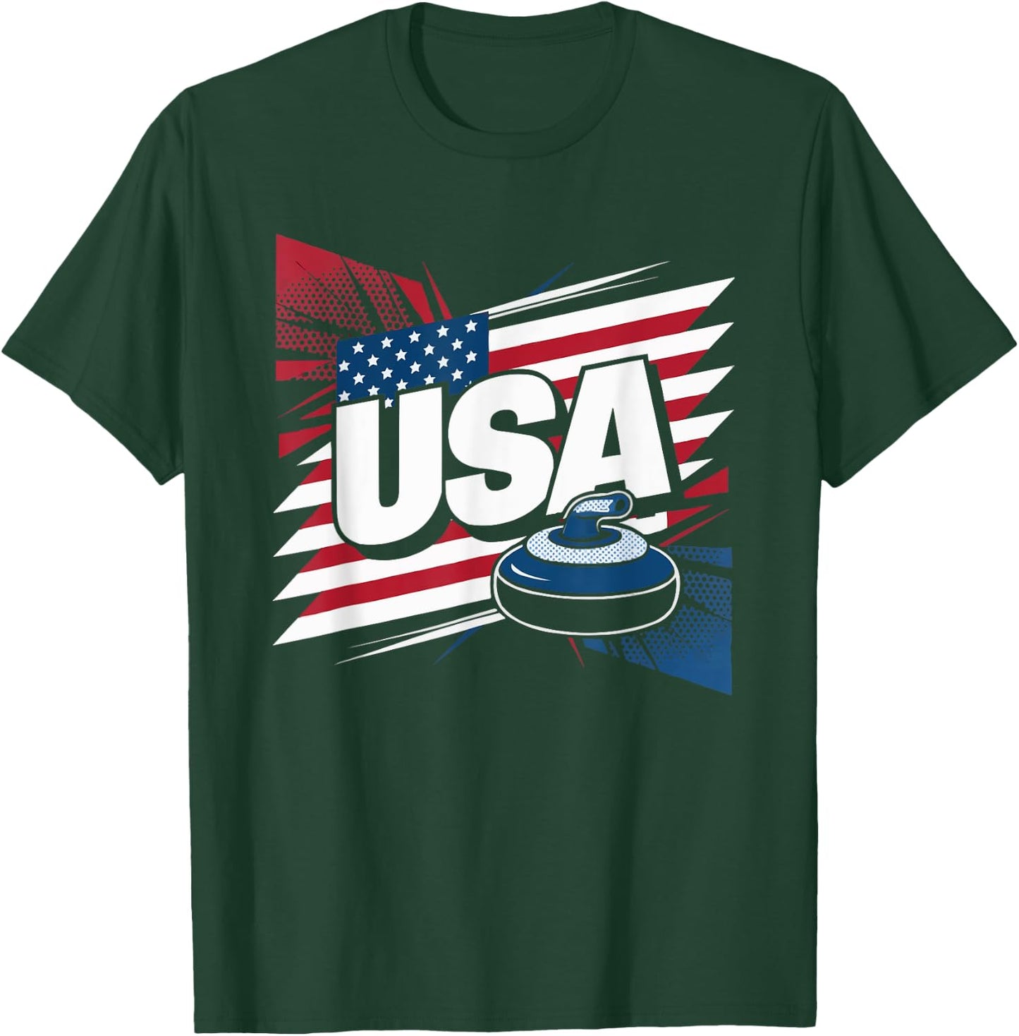 Curling Player Curler Sport Lover Curling Stone T-Shirt - T-Shirt | Forest