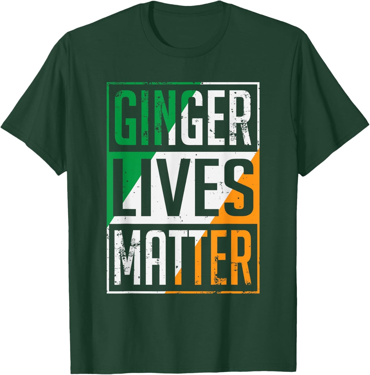 Ginger Lives Matter Irish Flag St Patricks Day Redhead Men T-Shirt - T-Shirt | Forest