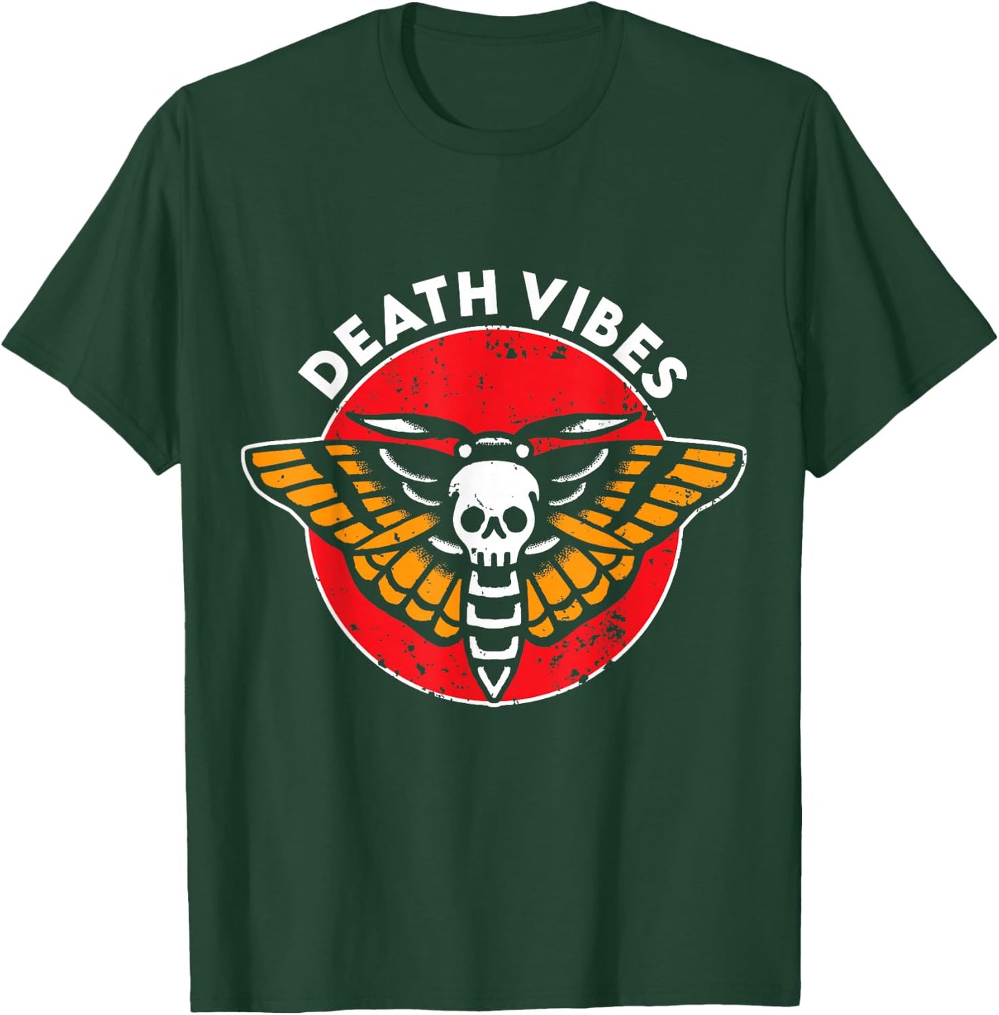 Death Vibes Moth Tattoo American Traditional Old School Ink T-Shirt - T-Shirt | Forest