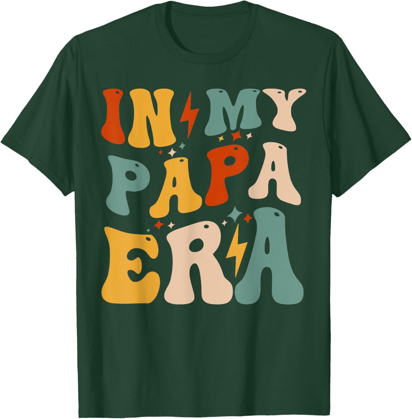 Retro Groovy In My Papa Era Funny Father's Day For T-Shirt - T-Shirt | Forest