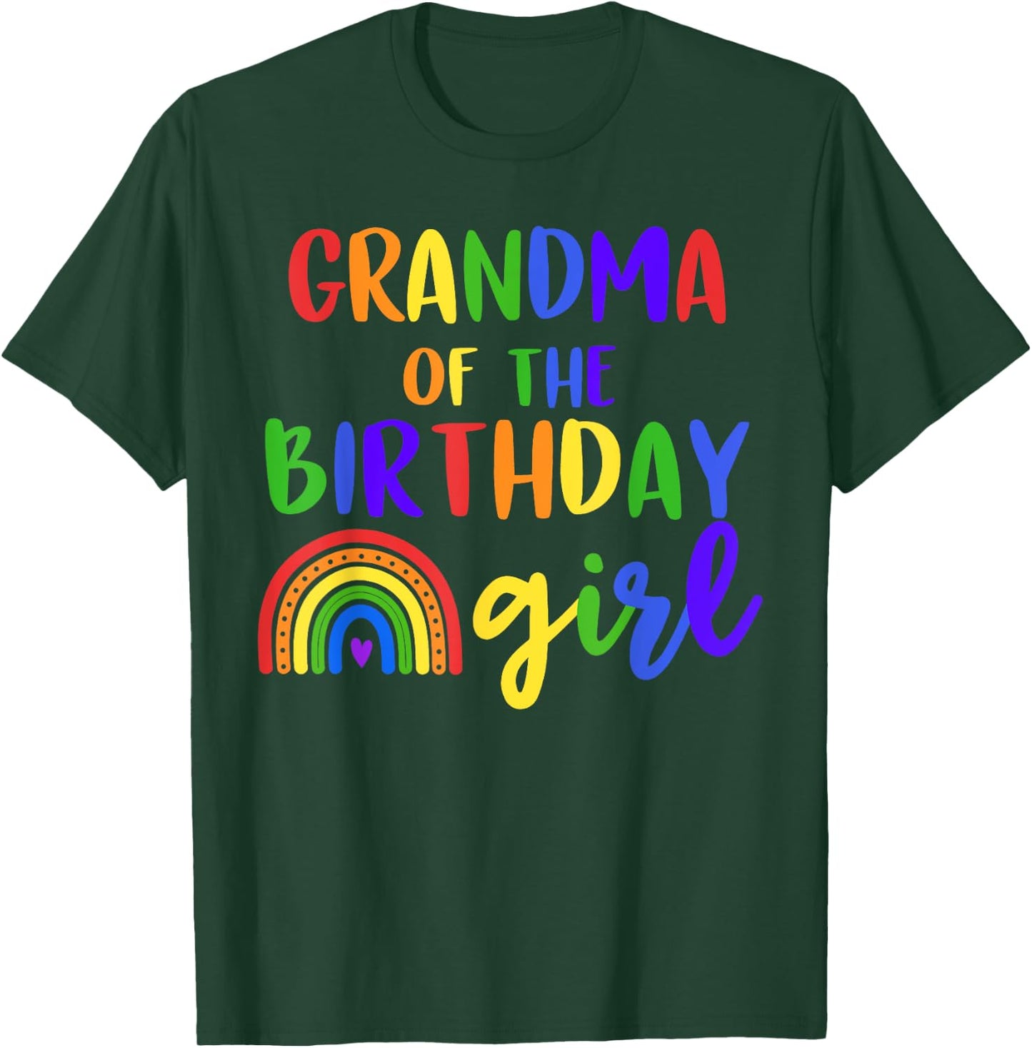 Grandma Of The Birthday Girl Rainbow Birthday Matching T-Shirt - T-Shirt | Forest