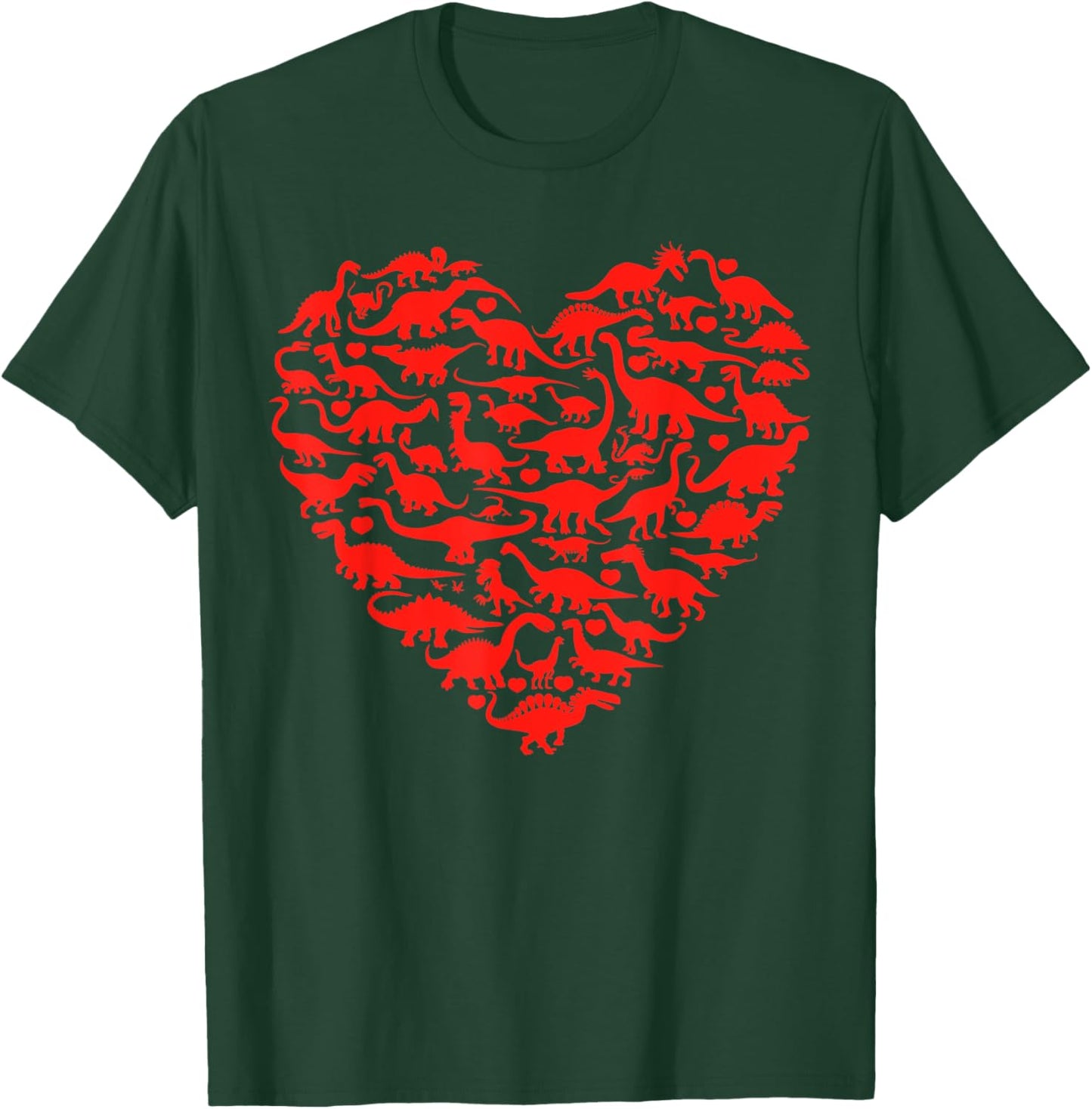 Dinosaur Love Heart T Rex Cute Valentines Day Boys Toddlers T-Shirt - T-Shirt | Forest