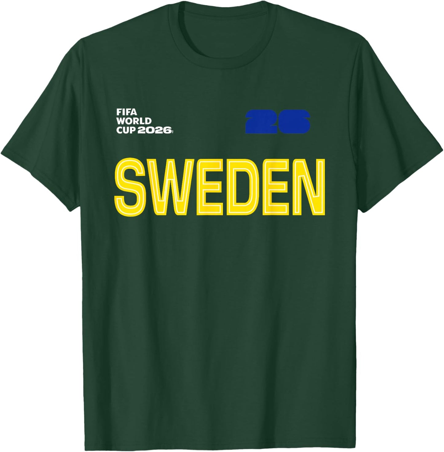 FIFA World CUP26 Sweden Outline Graphic T-Shirt - T-Shirt | Forest