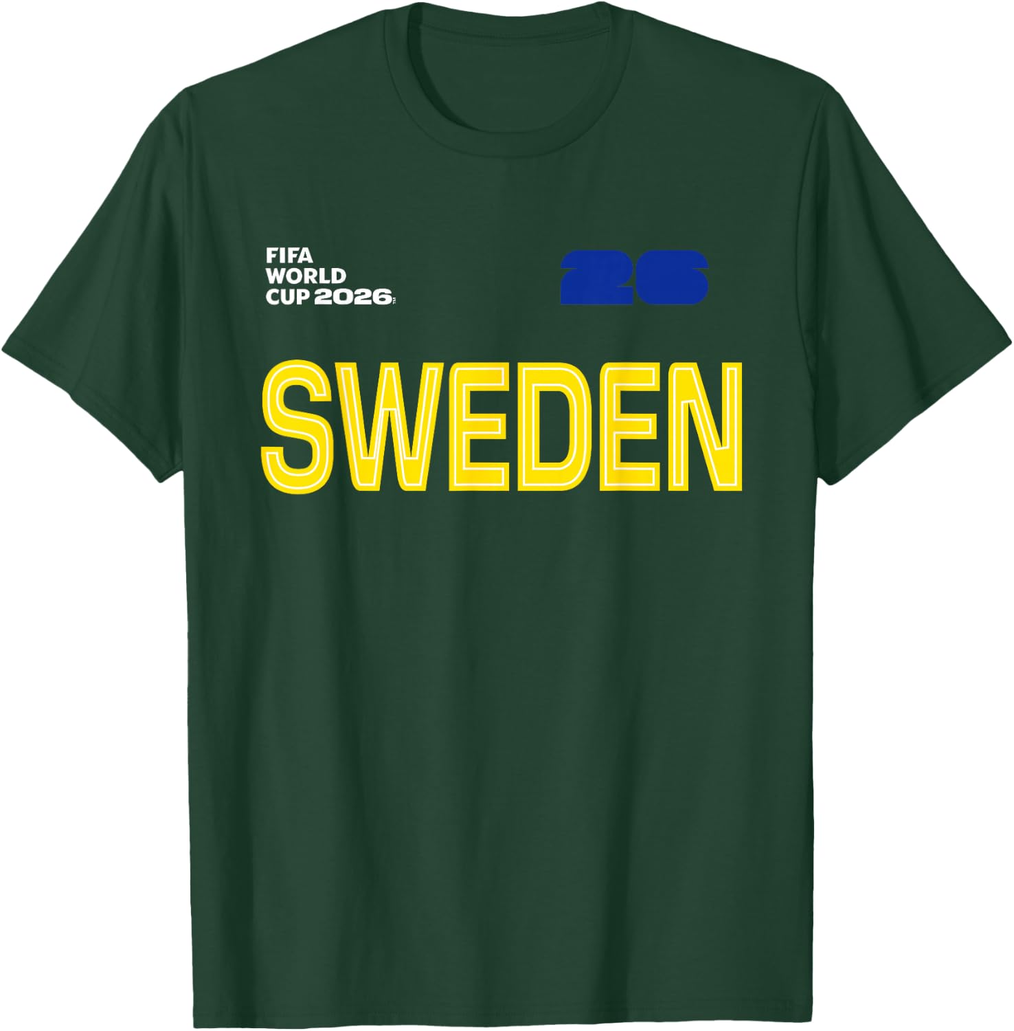 FIFA World CUP26 Sweden Outline Graphic T-Shirt - T-Shirt | Forest