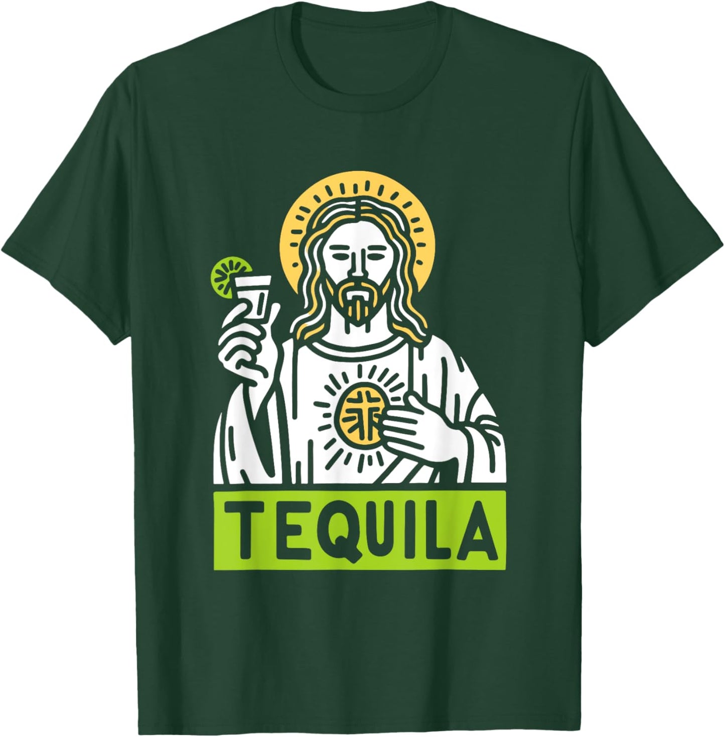 Jesus With Tequila - Funny Jesus Christian Religious T-Shirt - T-Shirt | Forest
