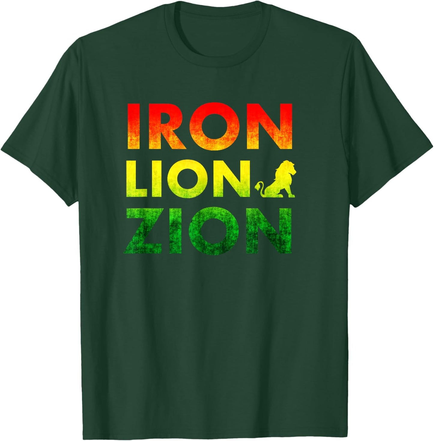 Iron Lion Zion Rasta Reggae Jamaican Rasta T-Shirt - T-Shirt | Forest