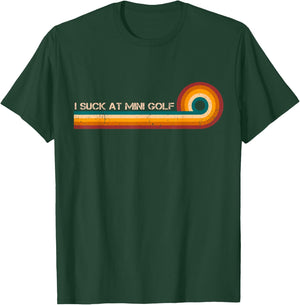 I Suck at Mini Golf Retro Stripes Funny Vintage T-Shirt - T-Shirt | Forest