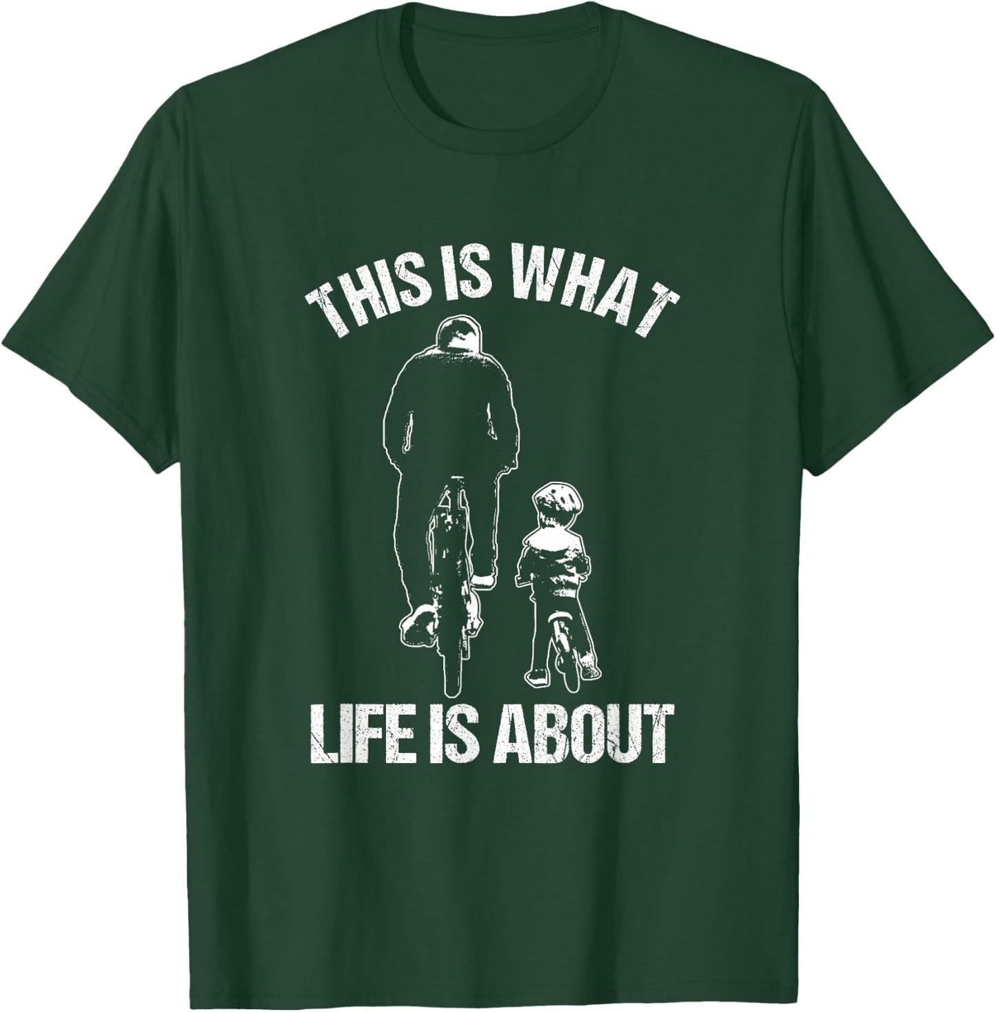 Bicycle BMX Cyclist Father and Son Child Cyclist Bike T-Shirt - T-Shirt | Forest