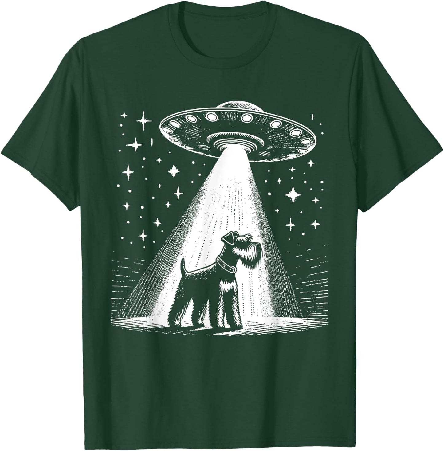 Schnauzer Mom Dad Dog - Funny Alien UFO Women T-Shirt - T-Shirt | Forest