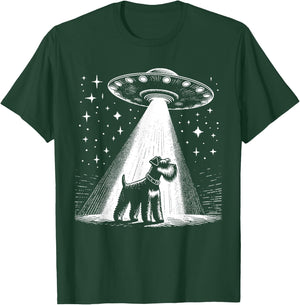 Schnauzer Mom Dad Dog - Funny Alien UFO Women T-Shirt - T-Shirt | Forest