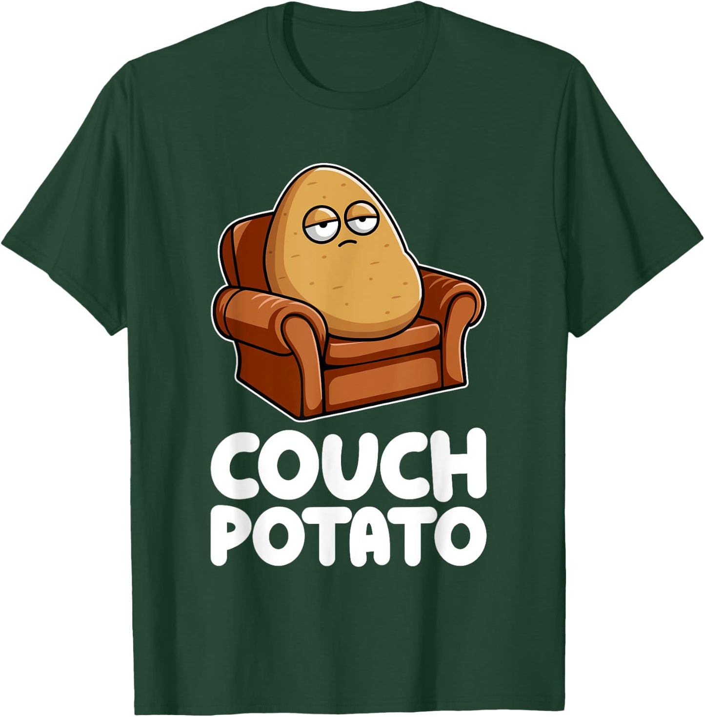 Potato Lazy Tired Vegetable Food Humor Funny Pun Dad Mom T-Shirt - T-Shirt | Forest