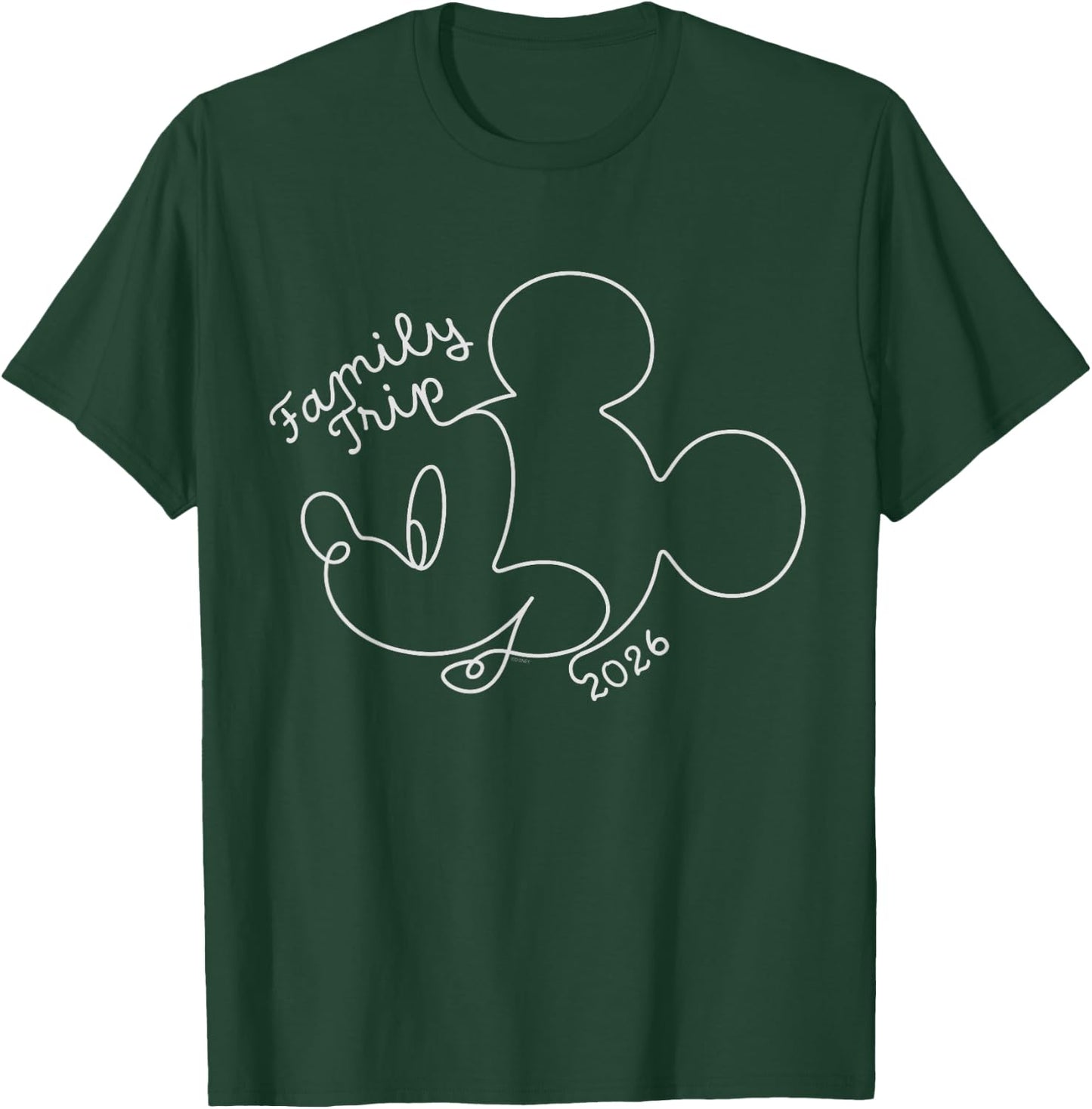Disney Mickey Mouse Line Drawing Family Trip Vacation 2024 T-Shirt - T-Shirt | Forest