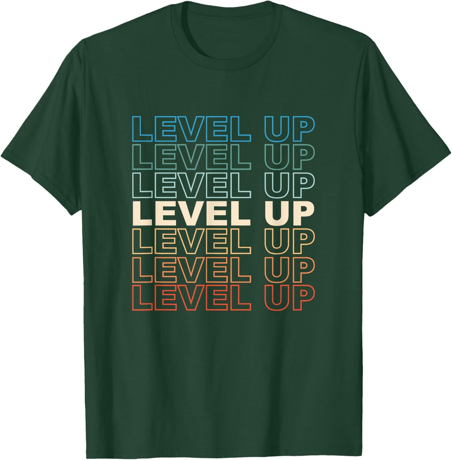 Vintage Gamer LEVEL UP Video Game Lover Retro Gaming Gift T-Shirt - T-Shirt | Forest