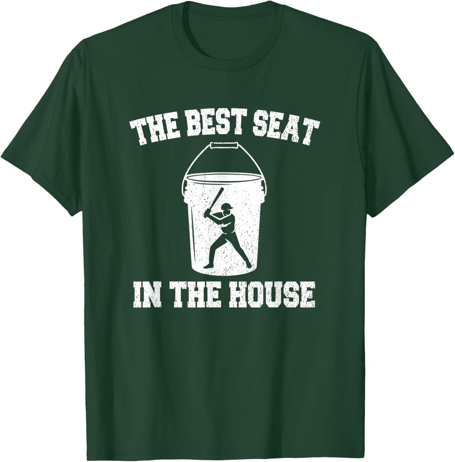 Best Seat in the House Baseball Coach Life Fathers Day Gift T-Shirt - T-Shirt | Forest