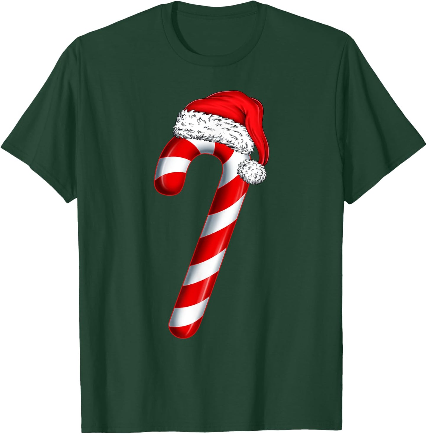 Christmas Crew Candy Cane Santa Hat Kids Girls Boys Women T-Shirt - T-Shirt | Forest