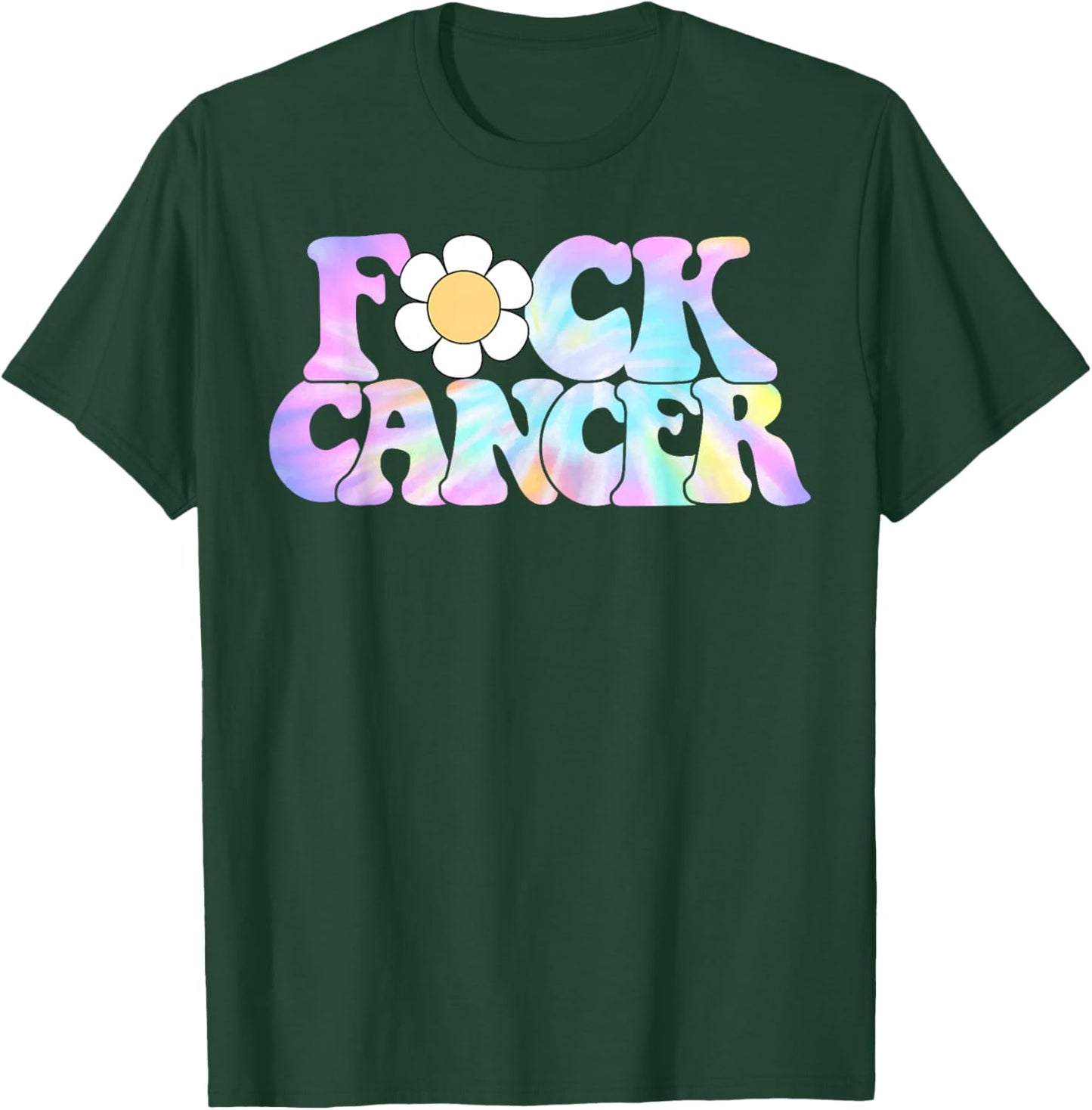 Fuck Cancer Retro Groovy All Cancer Awareness Men Women T-Shirt - T-Shirt | Forest