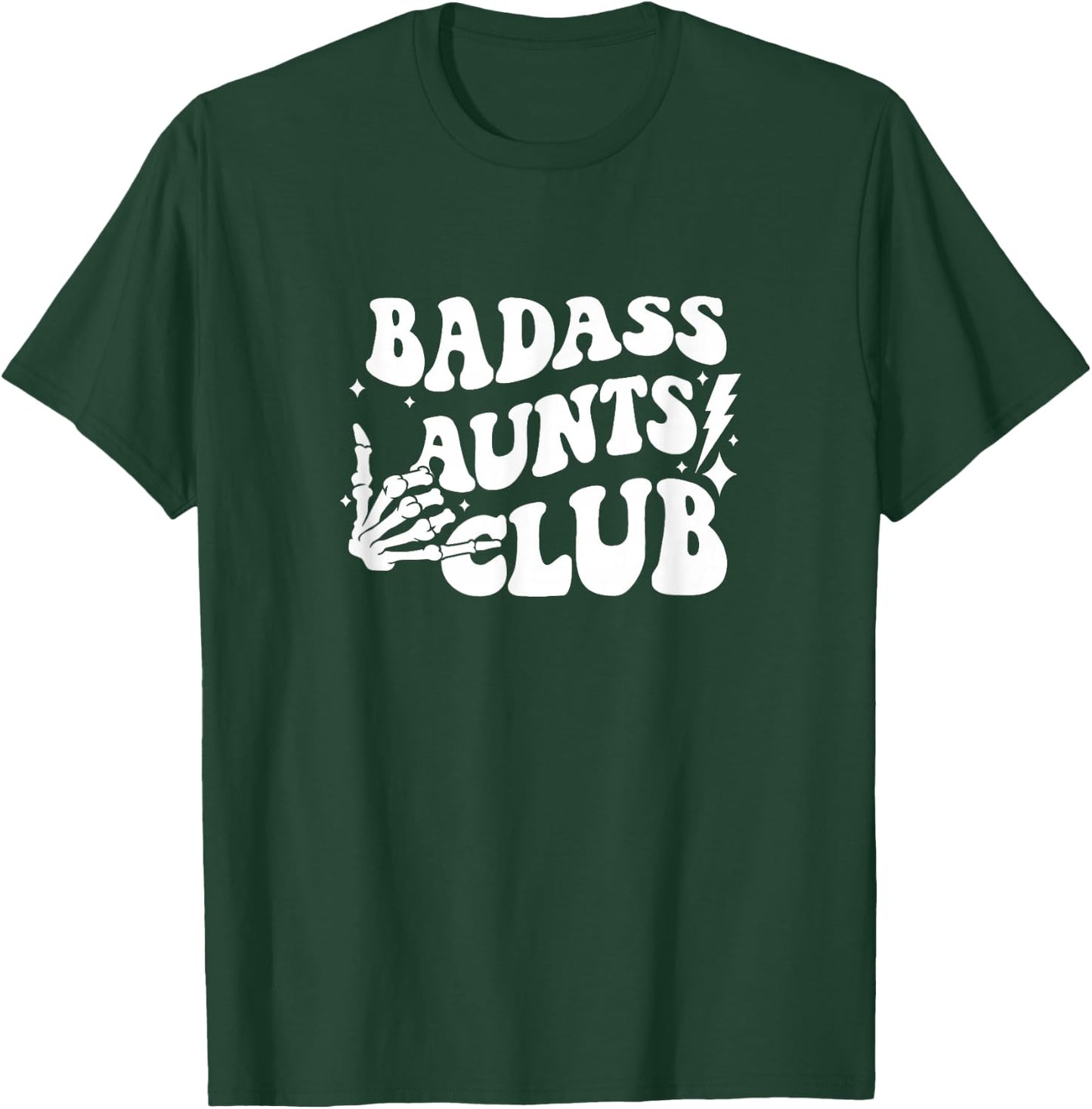 Badass Aunts Club Groovy Funny Aunt Auntie Mother's Day T-Shirt - T-Shirt | Forest