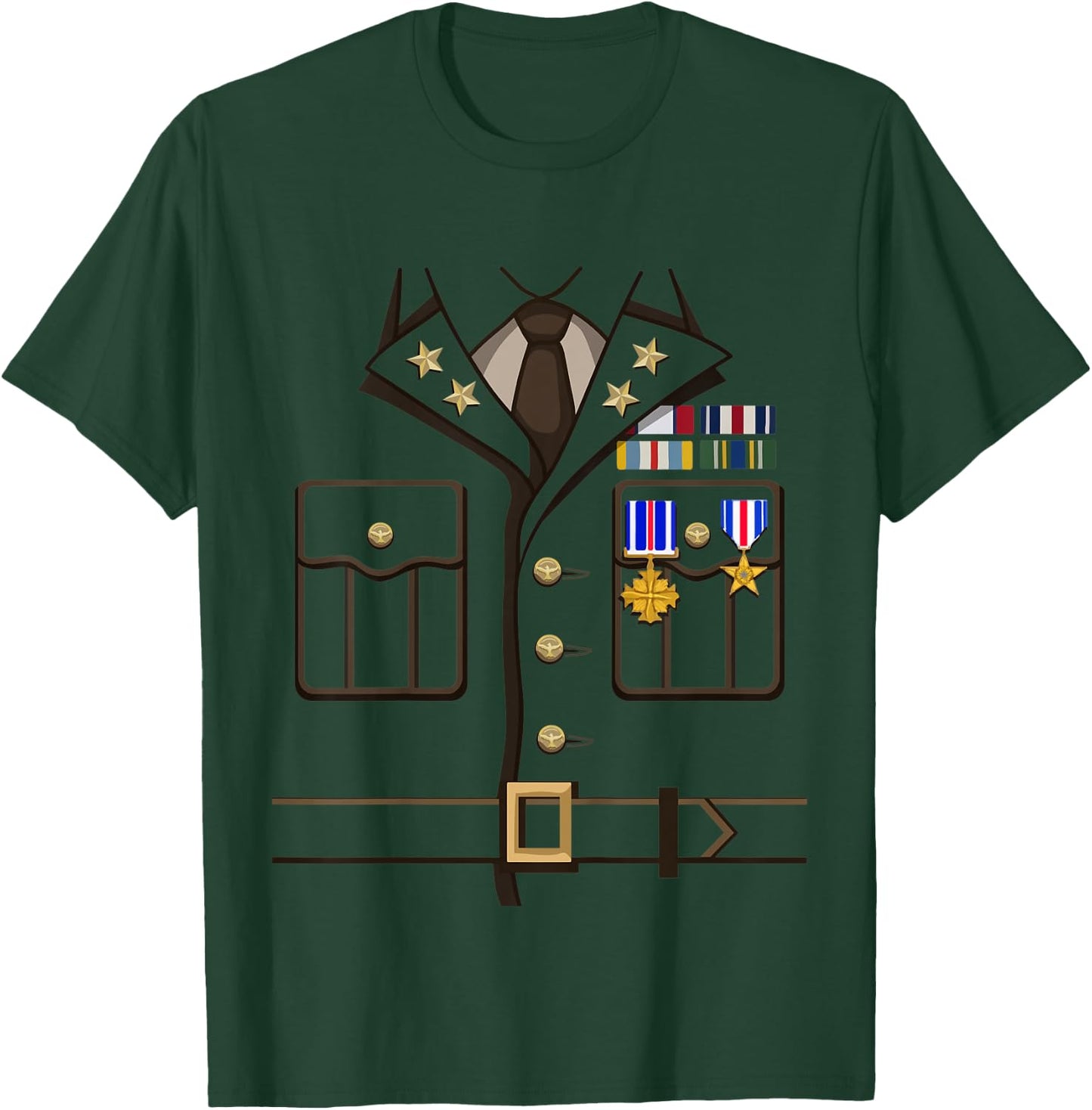 Kids Military Outfit for Kids Soldier Officer Halloween Costume T-Shirt - T-Shirt | Forest