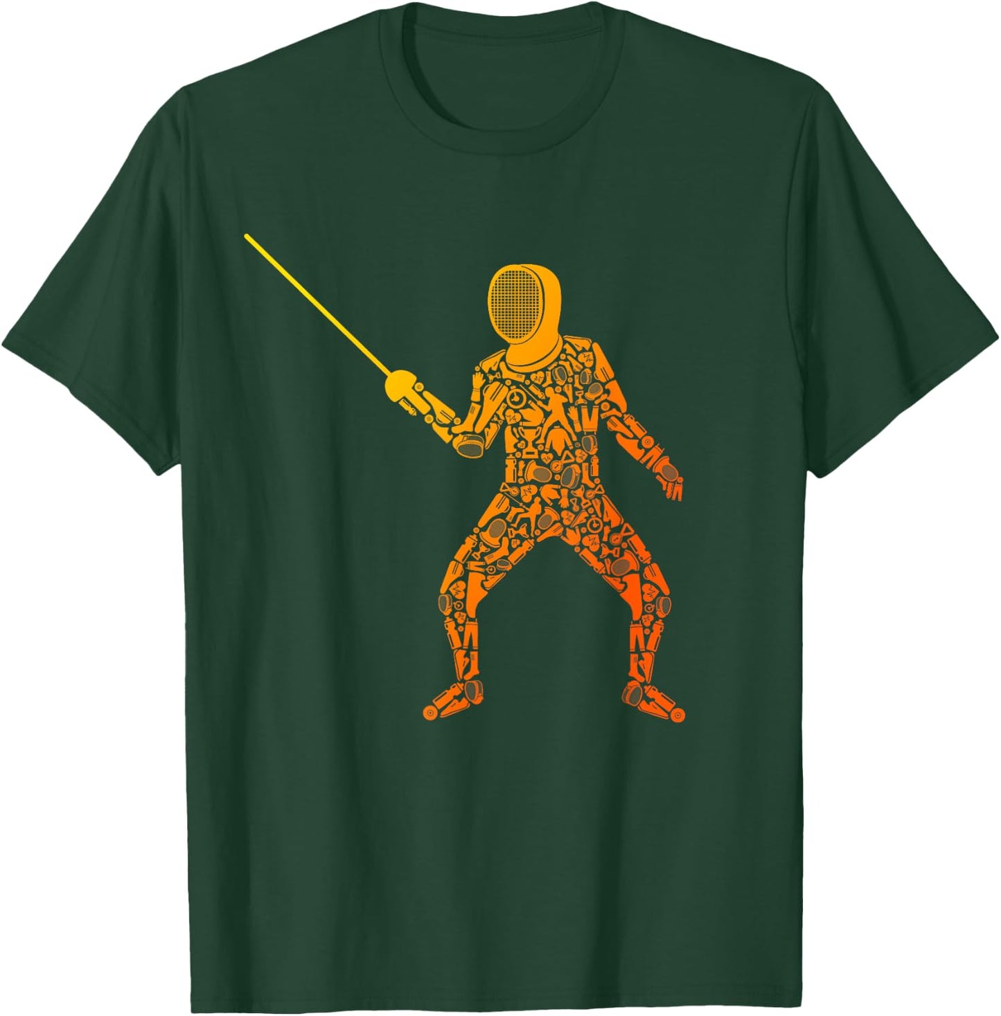 Fencing Sports Symbols Swords Epee Fencer T-Shirt - T-Shirt | Forest