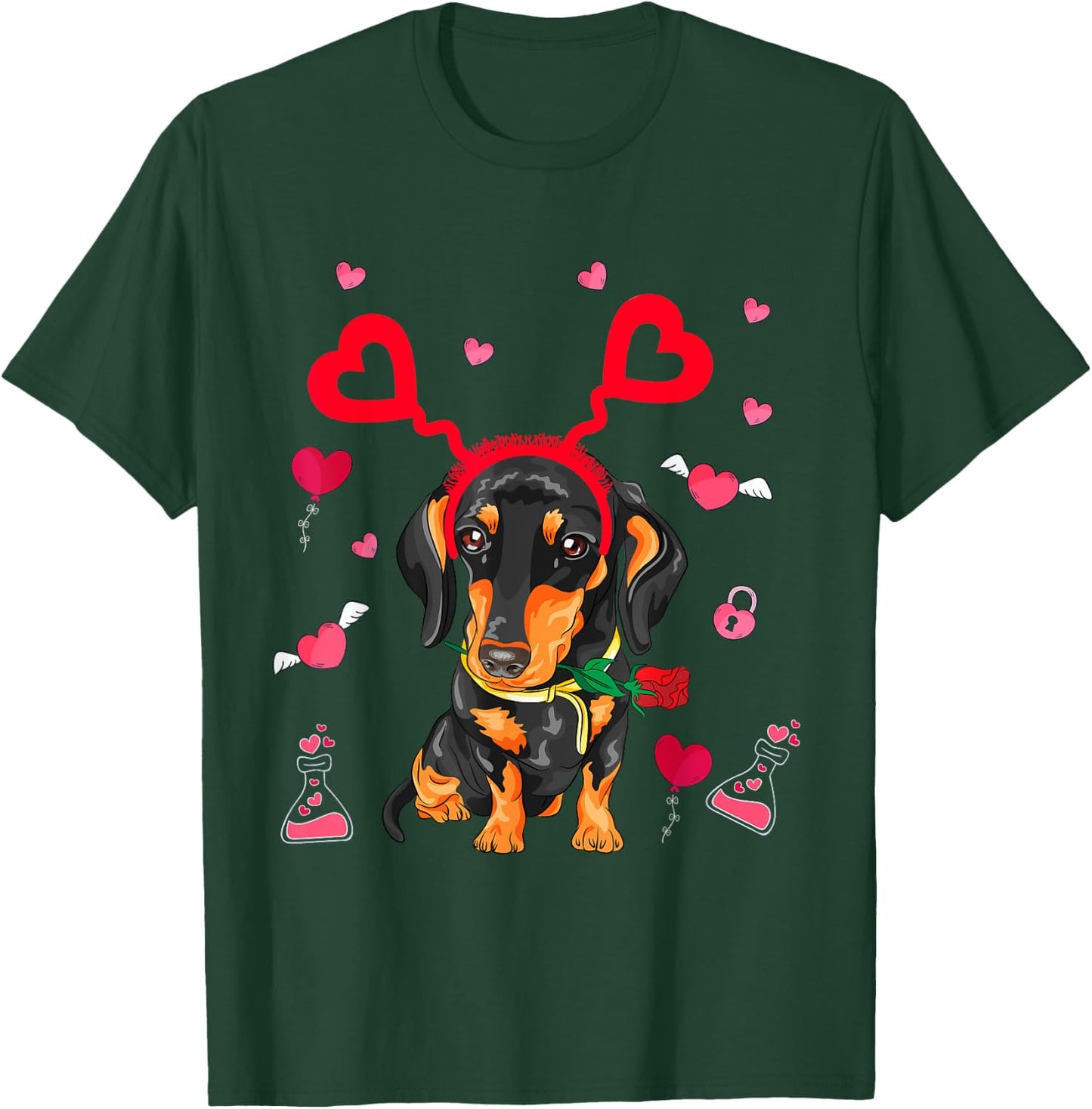 Cute Dachshund Valentine's Day Dachshund Dog Lover Valentine T-Shirt - T-Shirt | Forest