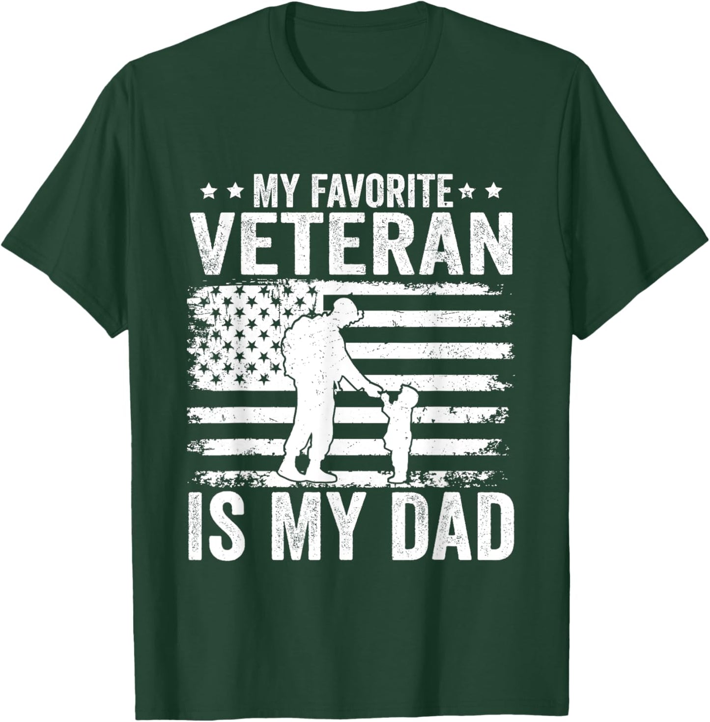 Father Veterans Day My Favorite Veteran Is My Dad for Kids T-Shirt - T-Shirt | Forest