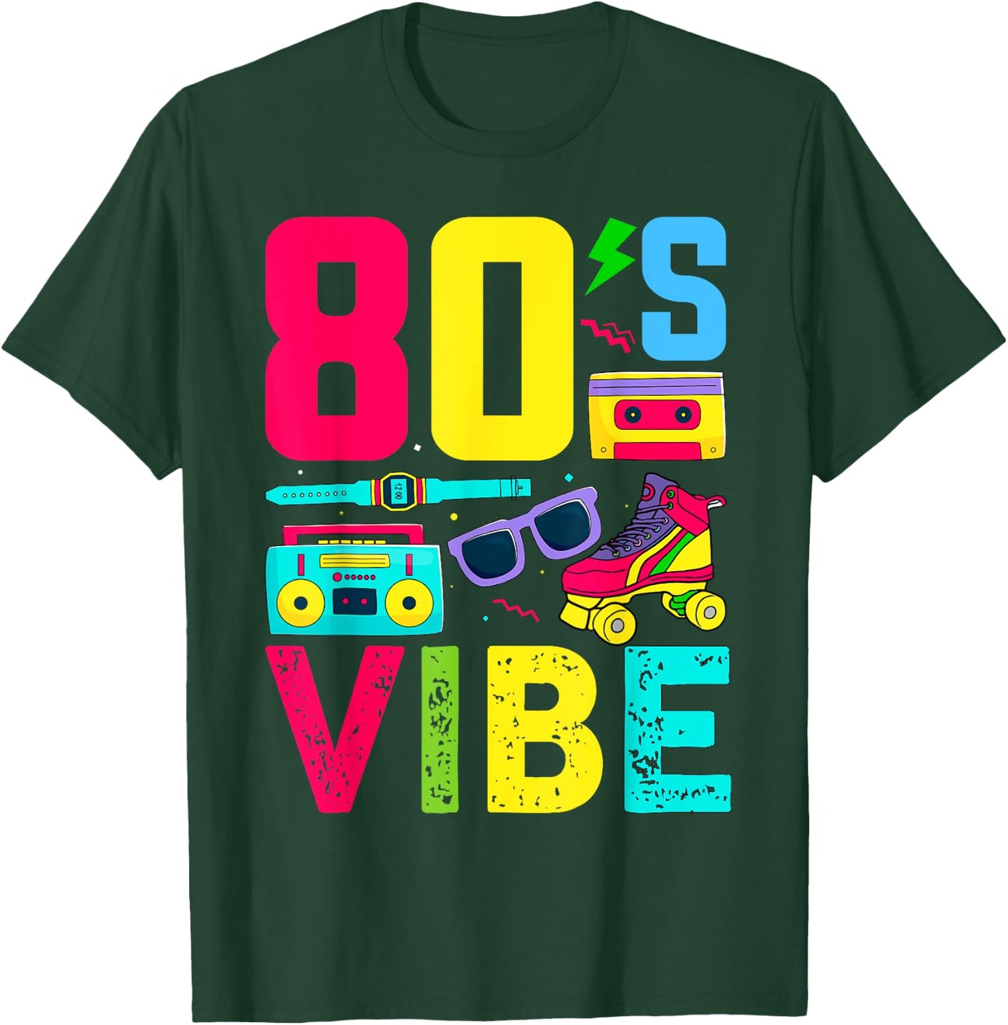 80s Vibe 1980s Fashion Theme Party Outfit Eighties Costume T-Shirt - T-Shirt | Forest