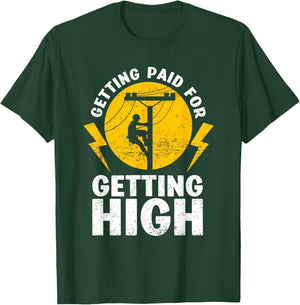 Funny Lineman Design Electrical Power Lineman T-Shirt - T-Shirt | Forest
