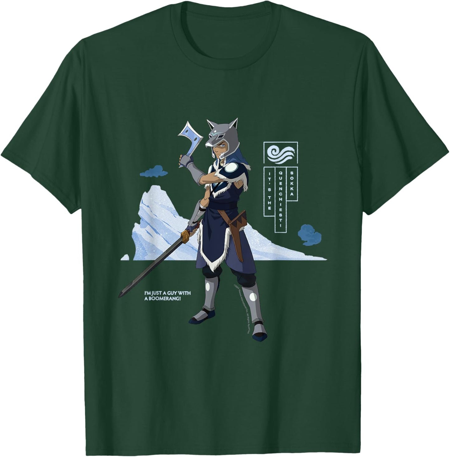 Avatar The Last Airbender Sokka Water Tribe Warrior T-Shirt - T-Shirt | Forest