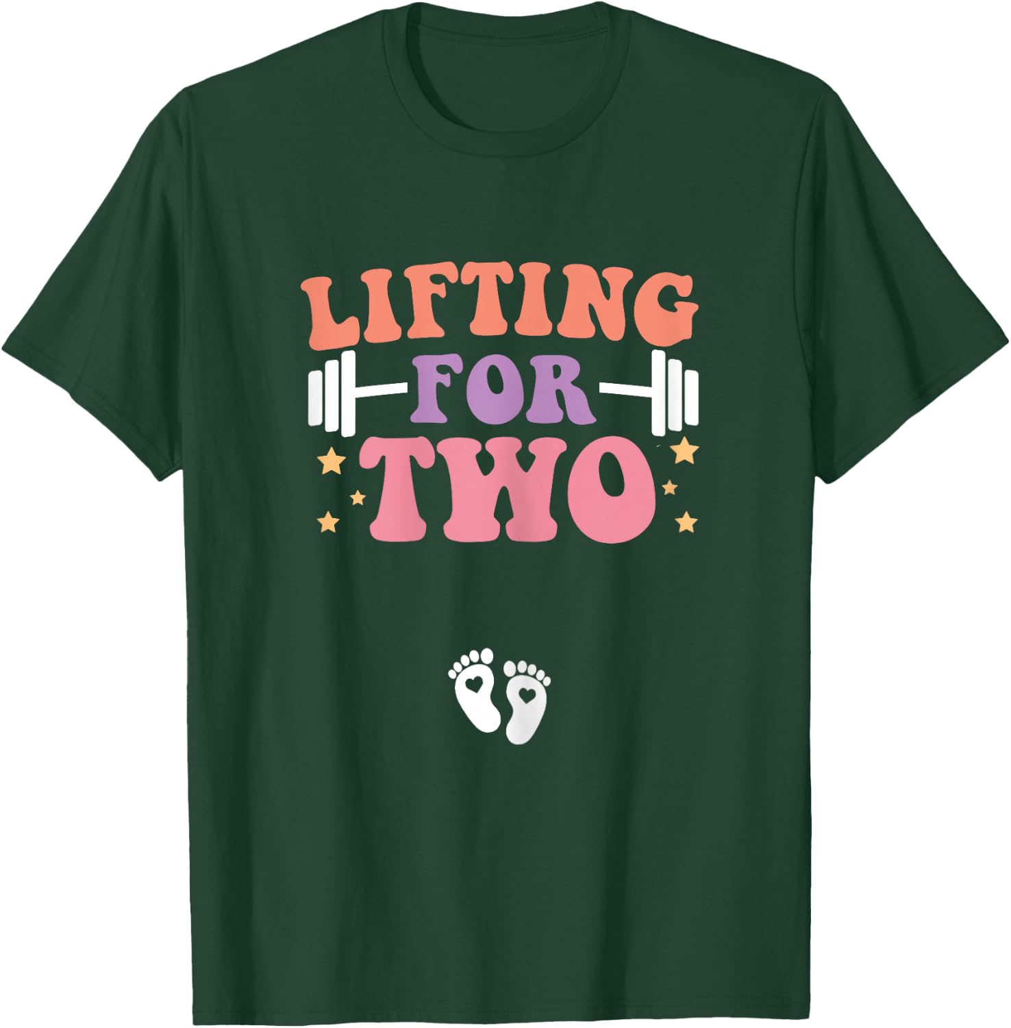 Lifting For Two Funny Pregnancy Gym Workout Expecting Mom T-Shirt - T-Shirt | Forest