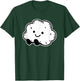 Smiling Cloud Happy Face Blackwork Minimal T-Shirt - T-Shirt | Forest