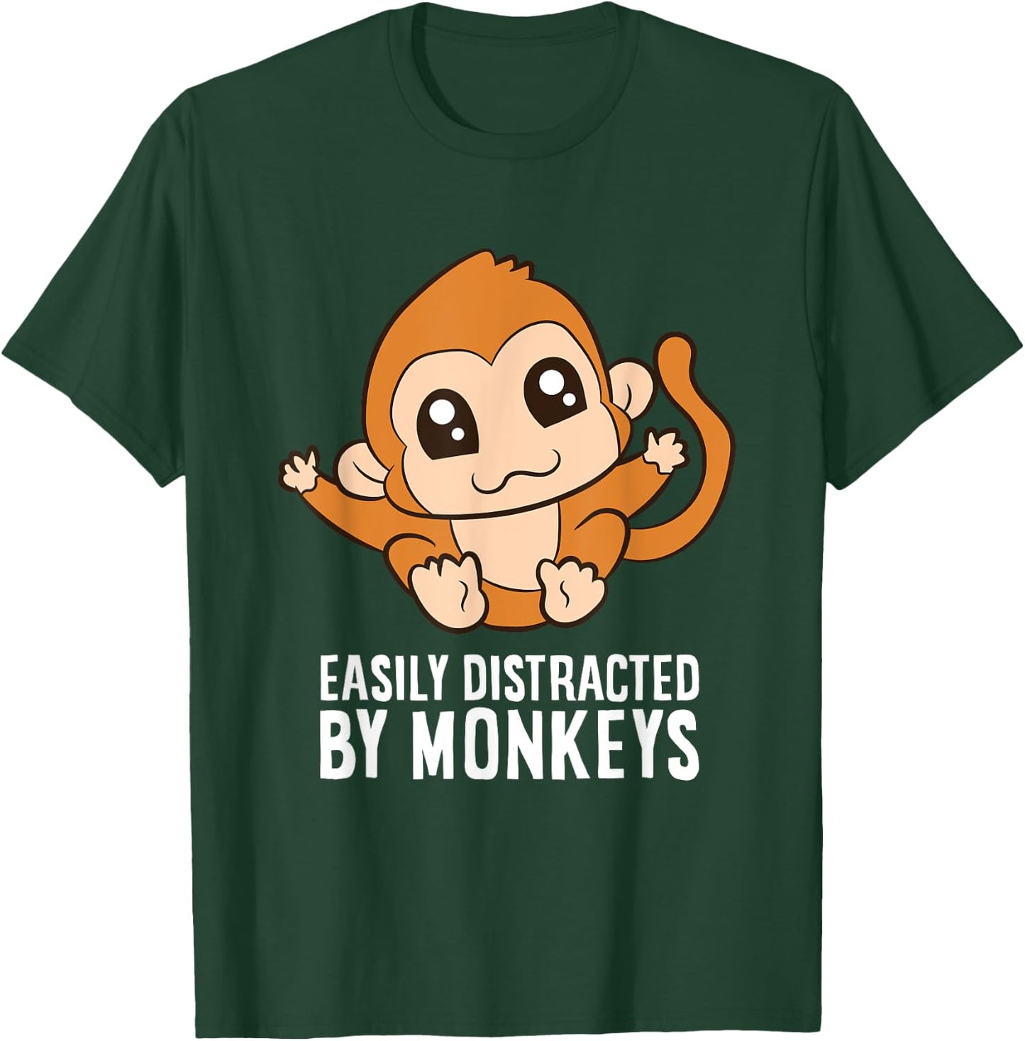 Monkey Lover - Easily Distracted By Monkeys T-Shirt - T-Shirt | Forest
